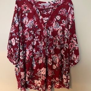 Absolutely Famous Multi Color Floral Blouse
